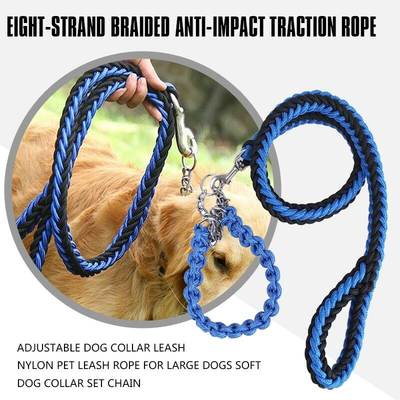 Adjustable Dog Leash Nylon Pet Leash Rope for Large Dogs Soft Dog Set Chain I3O9