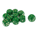 10 Pieces 30mm Wooden D6 Six Sided Dice Board Game Dice for Party Game Green