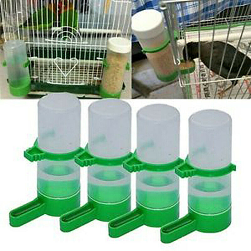 4x Bird Pet Drinker Feeder Automatic Food Waterer Clip Aviary Cage Parrot  LPJ