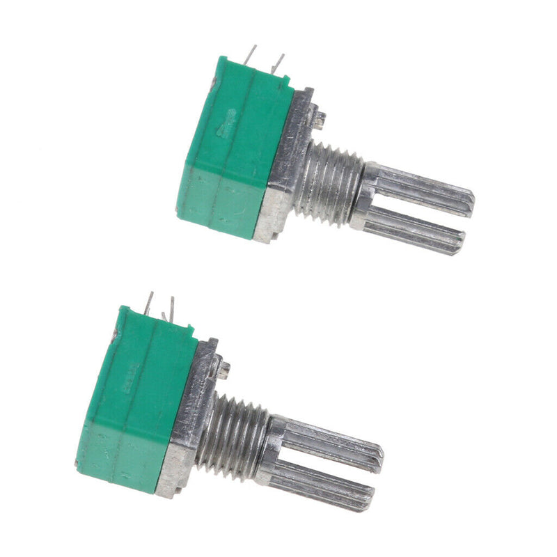 2Piece Dual Linear B Type 50K Ohm 15mm Knurled Shaft Rotary Potentiometer