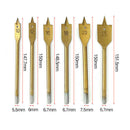 6Pc 1/4" Hex Shank Spade Flat Wood Boring Drill Bit Set 10/12/16/18/20/25mm YM