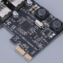 USB 3.0 to PCI-E X1 Expansion Card Dual Ports External Adapter for Windows