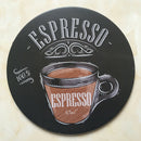 100% Espresso Advertising Board Plate Metal Round Tin Sign Wall Decor Plaque