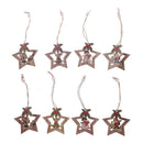 8pcs Christmas Wood Star Hanging Decor New Year Tree Home Party Ornament
