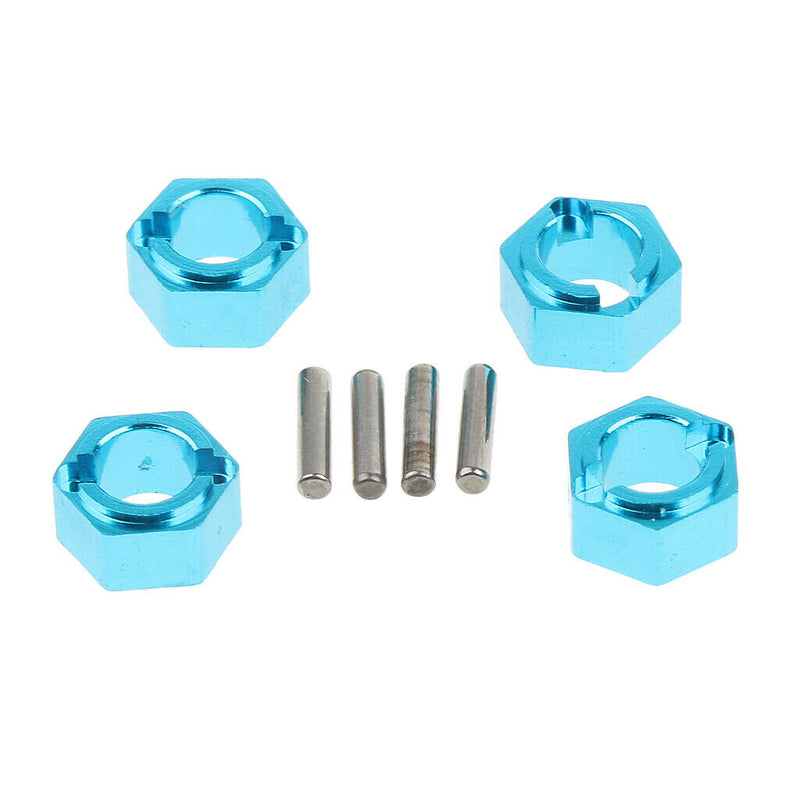 Set of 4 Wheel Hub Hex Compatible for WLtoys A959 A979 1/18 Scale Blue
