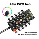 1 to 10 4 Pin PWM Cooler Fan HUB Splitter Extension Speed Controller (SATA)