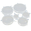 Silicone Bowl Covers Stretch Food Saver Wraps 6 Pack Reusable Food Lid White