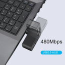 2 Port USB 2.0 Mini Rotate 360 Splitter Adapter Hub For PC Notebook