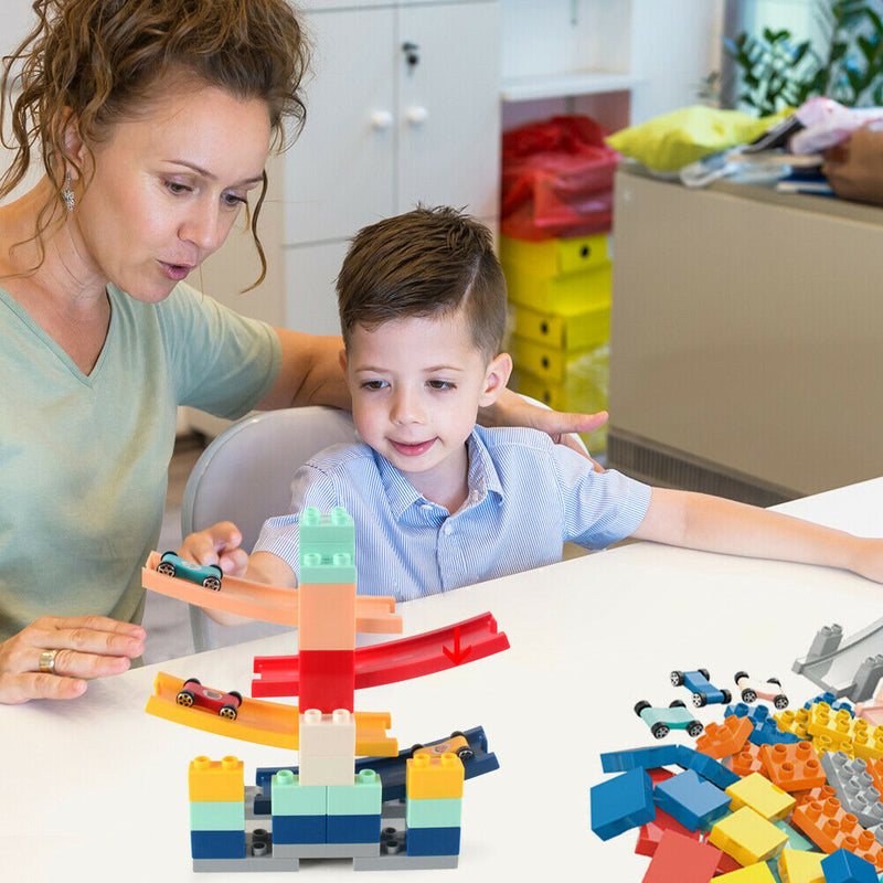 Car Racing Slide Track Building Blocks Children Educational Toys Random