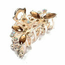Hair Clamp Claw Clip Metal Crystal Glass Coffee Women Hot 35x65mm