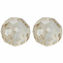 Glass Loose Beads Round Champagne Transparent Faceted 30 PCs High Quality D G8H4