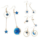 Creative Blue Universe Asymmetric Earrings Earrings For Women Girl Ear Acce