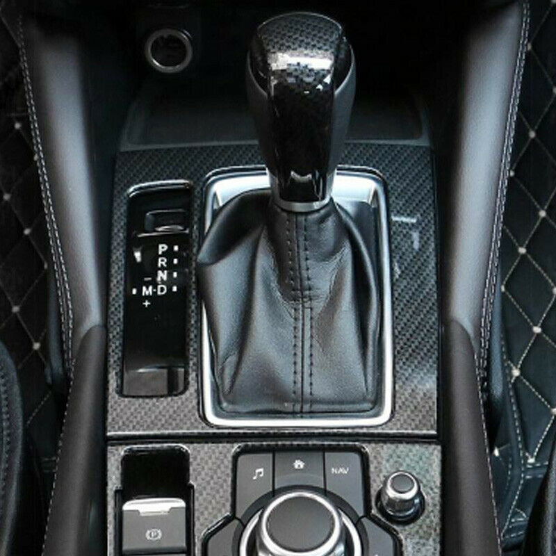 Carbon Fiber Car Gear Shift Knob Control Panel Gear Head Frame Cover Trim S
