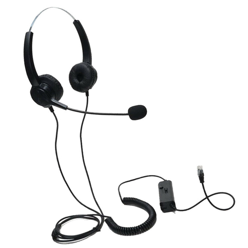 RJ9 Headset With Microphone Adjustable Headband Telephone For Call Center