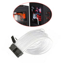 24Pin ATX Motherboard Power Supply White Sleeved Extension Cable for PC New JDA