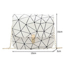 Geometric Print Shoulder Handbags Women PU Leather Chain Crossbody Bags