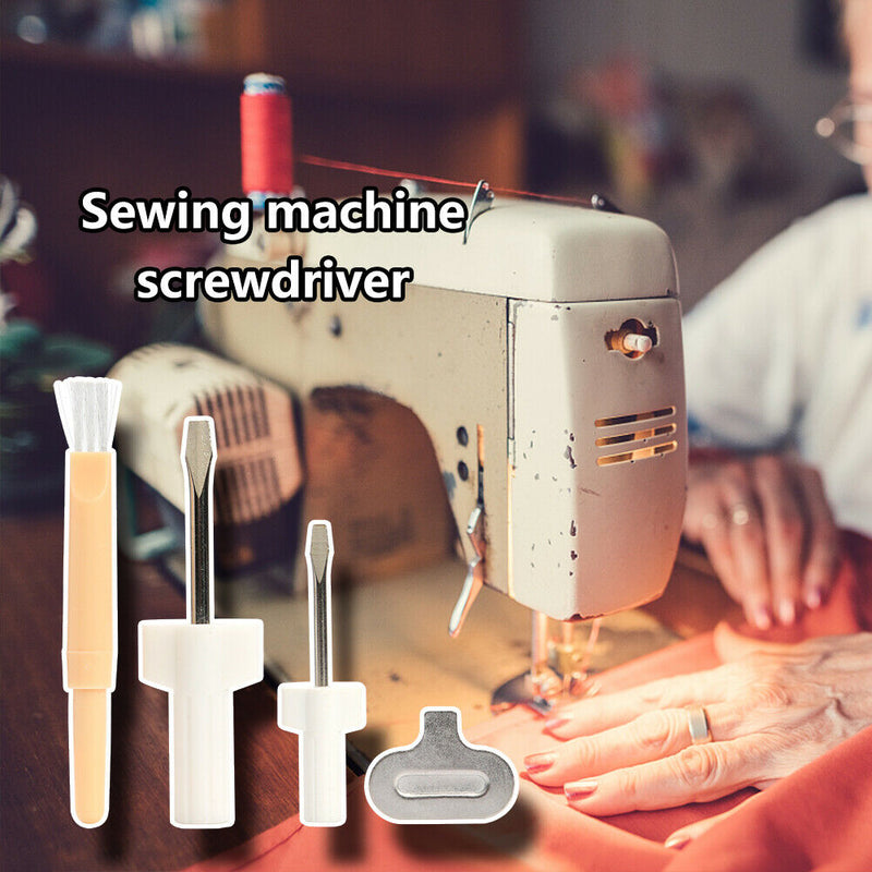 4pcs/set Needle Plate Screwdriver Cleaning Brush Sewing Machine Repair Tool