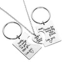 3pcs/Set Daddy Girl Mama Pendant Love Necklace+2 Key Chains Jewelry Gifts