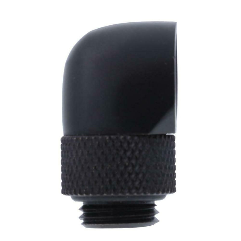 G1/4 Inner Outer Dual Thread 90 Degree Rotary Water Tube Connector(Black)