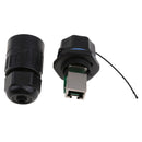 IP67 RJ45 Waterproof Connector Sockets RJ45 Female Ethernet Jacks Black