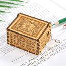 Retro Carved Wooden Manual Music Box Hand Cranked Birthday Gift Ornaments
