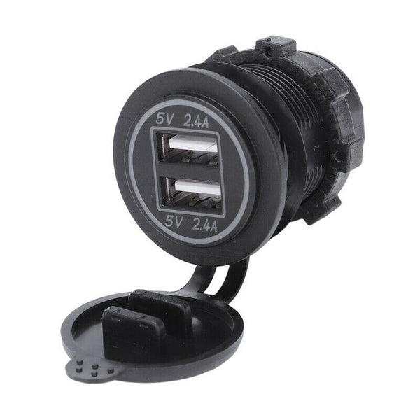 5V 4.8A Dual Usb Charger Socket Adapter Power Socket For 12V 24V Car Ship R N4X3