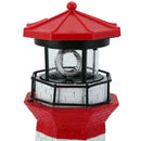 Solar Powered RED Lighthouse Statue Rotating Garden Outdoor Yard Deco Patio W0A8