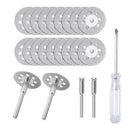20Pcs Diamond Cutting Wheel(22Mm)with 4Pcs 402 Mandrel(3Mm)and Screwdriver  E1T9