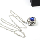 Urn Cremation Heart Blue Crystal Pendant Ash Holder Memorial Necklace Jewelry JR