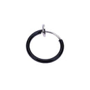 Women Invisible Nose Ring Hook Dangle Hoop Earring Ear Studs Jewelry(Black A