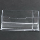 1 Pcs Clear Plastic Business Card Holder Stand Display with Pen Stand 12cm  B8L4