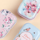 1*Mini Flower Tin Trinket Jewelry Coin Box Tinplate Storage Case Small Recta Gw