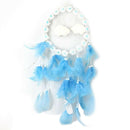 LED Flower Cloud Feather Dreamcatcher String Light Decorative Lamp (Blue) A