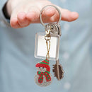 4pcs DIY Full Drill Special Shaped Diamond Painting Snowman Keychain Jewelry