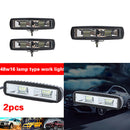 2Pcs 48W 16 LED 6000K Work Light Bar Flood Suv Boat Driving Lamp Offroad