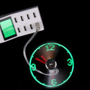 USB Mini Flexible Time Clock Fan with LED Light - Cool Gadget Adjustable