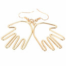Cute Fashion Big Hollow Hand Palm Alloy Drop Earrings Unique personality je D2E9