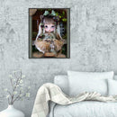 5D DIY Full Round Drill Diamond Painting Little Girl Cross Stitch Kit Decor