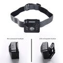 LED USB Hand Wave Sensor Headlamp Waterproof Camping Hiking Outdoor Torch
