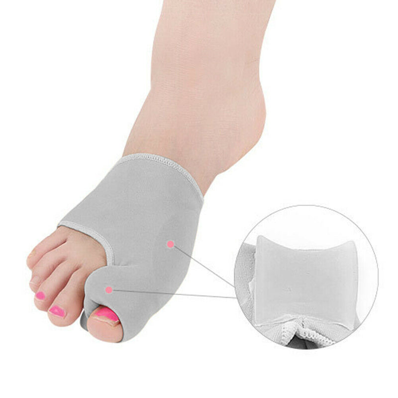 2pcs Bunion Protector Toe Straightener Hallux Valgus Corrector (S)(Grey)