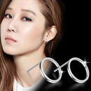 Women Ladies Stainless Steel Tube Dangle Ring Big Hoop Ear Circle Round Earrings