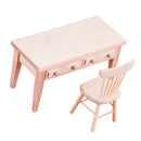 1/12 Miniatures Unpainted Table And Chair Set Furniture Room DIY Ornaments