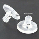 100pcs Silicone Earring Backs 11mm Clear Soft Rubber Ear Stud Blocked Stoppers