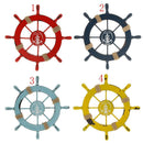 Mediterranean Nautical Wooden Boat Ship Wheel Helm Home Wall Party Decor Red