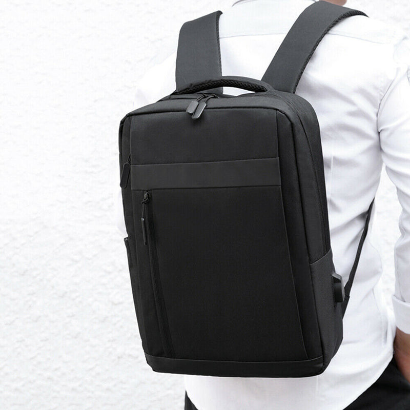 Nylon Backpack Men Women Laptop Mochila Big Capacity Travel Bagpack (Black)