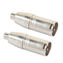 5Pcs/lot Metal XLR 3 Pin Male to RCA Female plug Audio Adapter Connector Hi