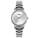 Skmei Luxury Brand Rhinestone Ladies Watch Business Steel Belt Waterproof S