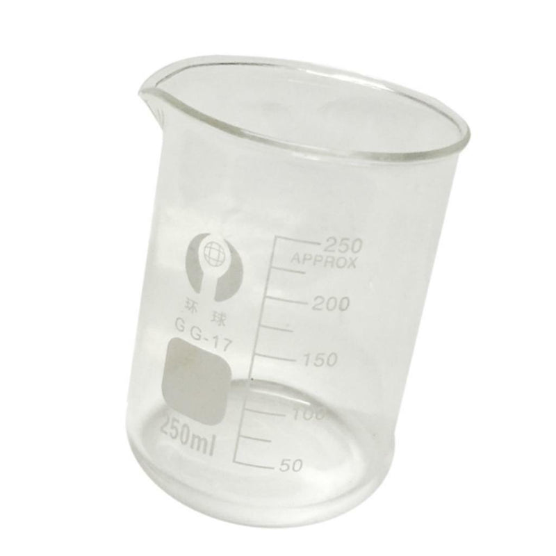 2x 250ml Borosilicate Glass Lab Chemistry Beaker Low Form Test Measuring New