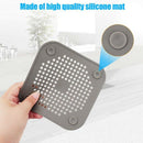 Square Drain Cover for Shower Drain Hair Catcher Flat Silicone Plug for Bat B5E7