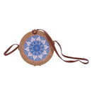 Round Rattan Crossbody Bag,Straw Boho Bag For Women Purse Handmade Clutch W